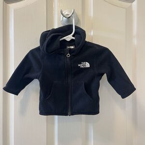 The North Face Black Fleece Hooded Jacket Hoodie Full Zip Infant Size 0-3 Months